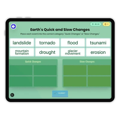 Earth's Quick and Slow Changes - game educational content