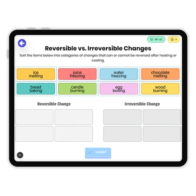 Reversible vs. Irreversible Changes - game educational content
