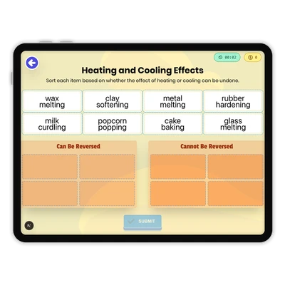 Heating and Cooling Effects - game educational content