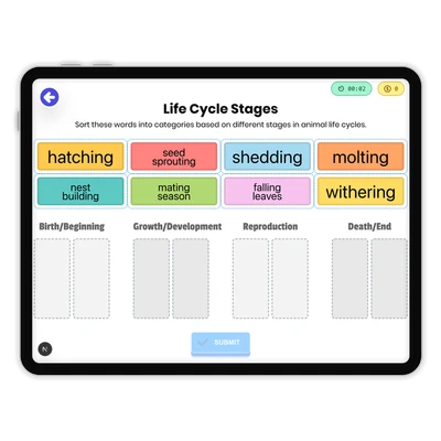 Life Cycle Stages - game educational content