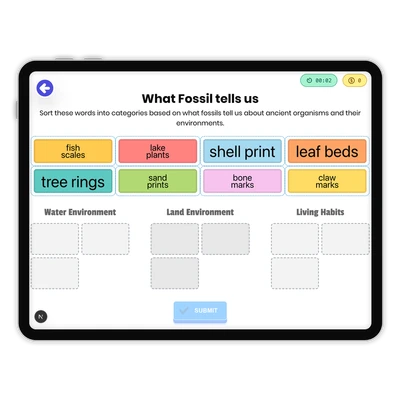 Fossil Stories - game educational content