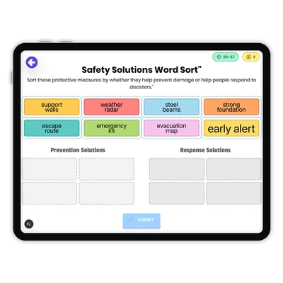 Safety Solutions Word Sort - game educational content