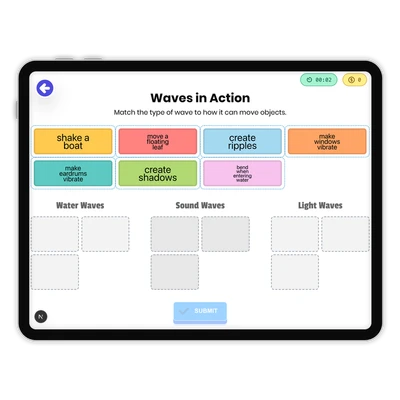 Waves in Action - game educational content