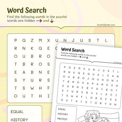 Easy Black History Month Word Search - worksheet educational content