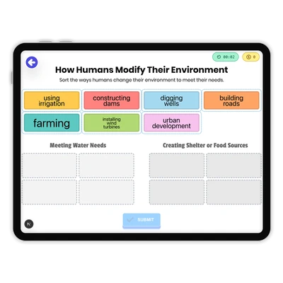 How Humans Modify Their Environment - game educational content