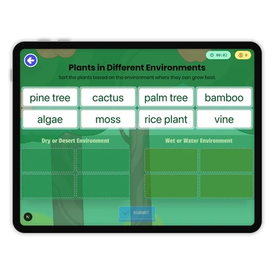 Plants in Different Environments - game educational content