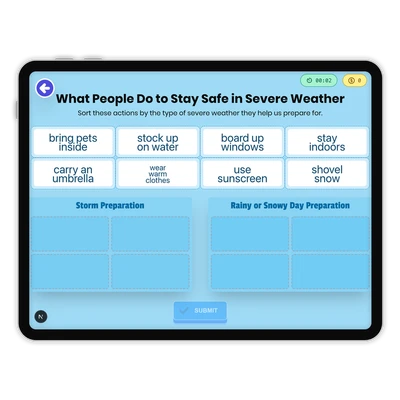 What People Do to Stay Safe in Severe Weather - game educational content