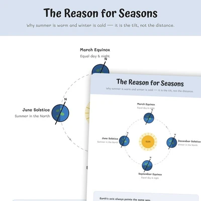 The Reason for Seasons Poster - worksheet educational content