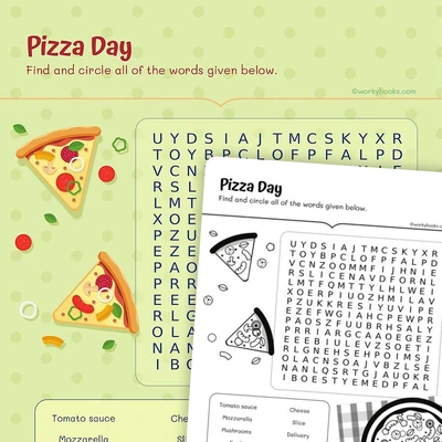 Pizza Day —Word Search - worksheet educational content