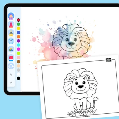Zoo Animal Lion - coloring educational content