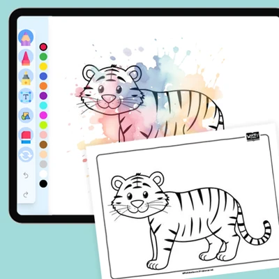 Zoo Animal Tiger - coloring educational content