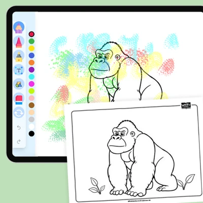 Zoo Animal Gorilla - coloring educational content