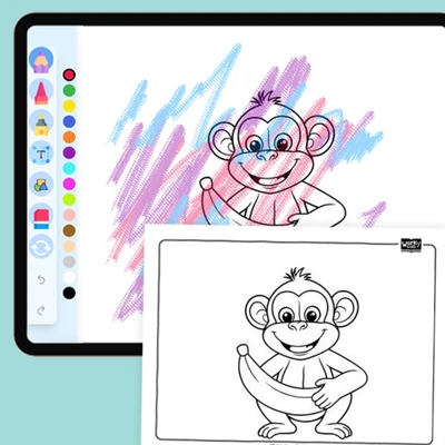 Zoo Animal Chimpanzee - coloring educational content