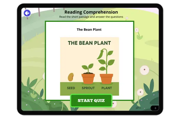 The Bean Plant - reading educational content