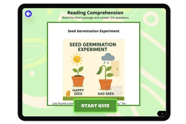 Seed Germination Experiment - reading educational content