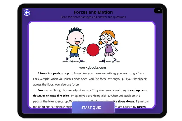Forces and Motion - reading educational content