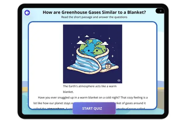 How are Greenhouse Gases Similar to a Blanket? - reading educational content