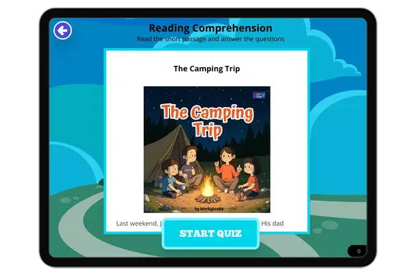The Camping Trip - reading educational content