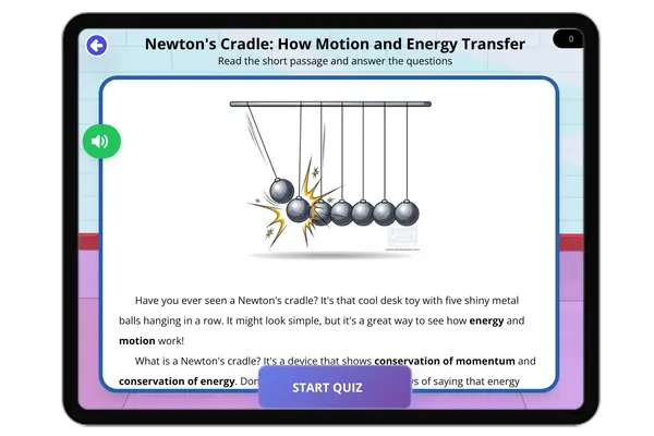 Newton's Cradle - reading educational content