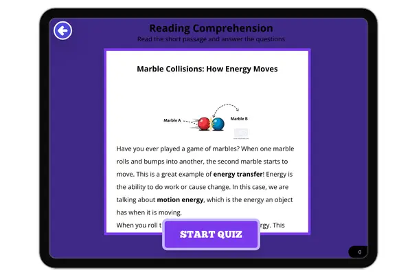 Marble Collision Experiment - reading educational content