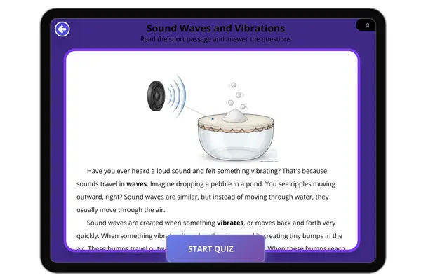 Sound Waves and Vibrations - reading educational content