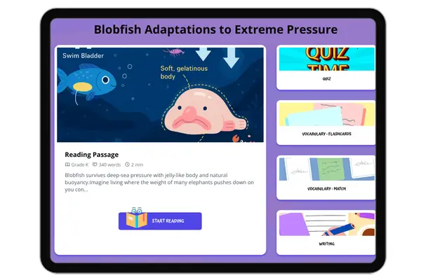 Blobfish Adaptations to Extreme Pressure - reading educational content