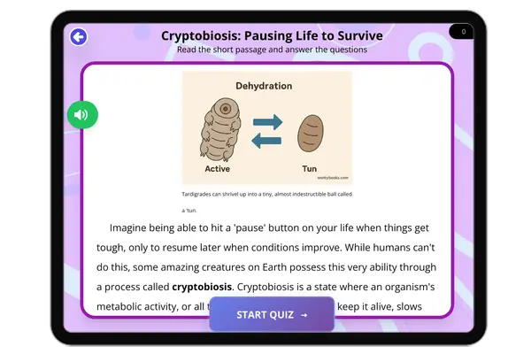 Cryptobiosis: Pausing Life to Survive - reading educational content