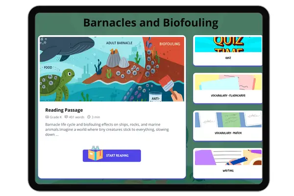 Barnacles and Biofouling - reading educational content