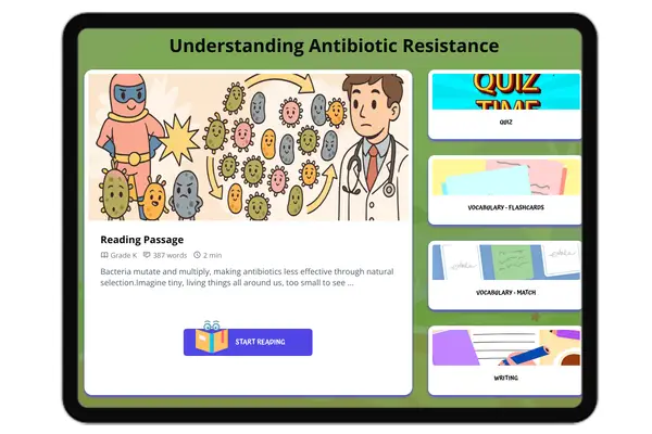 Understanding Antibiotic Resistance - reading educational content