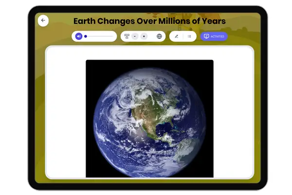 Earth Changes Over Millions of Years - reading educational content
