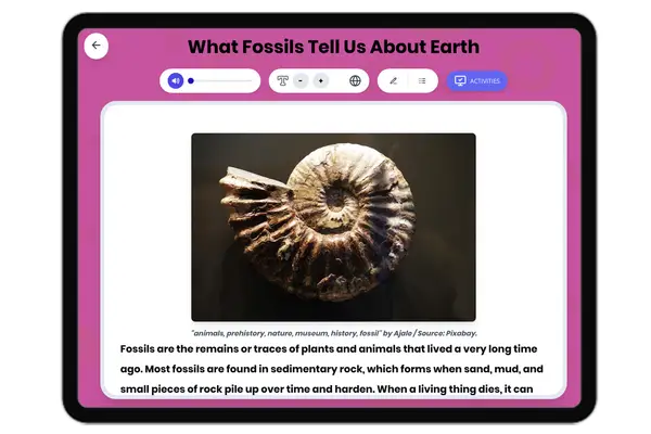 What Fossils Tell Us About Earth - reading educational content