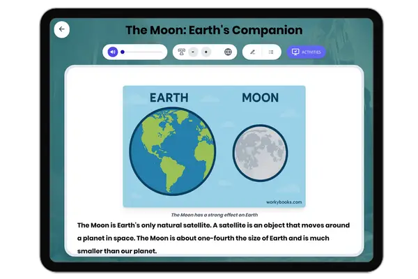 The Moon: Earth's Companion - reading educational content