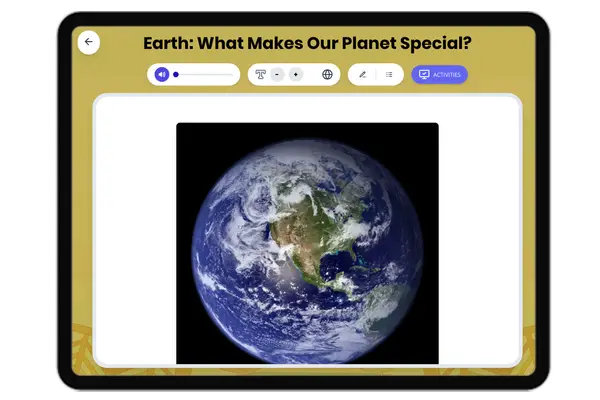 Earth: What Makes Our Planet Special? - reading educational content