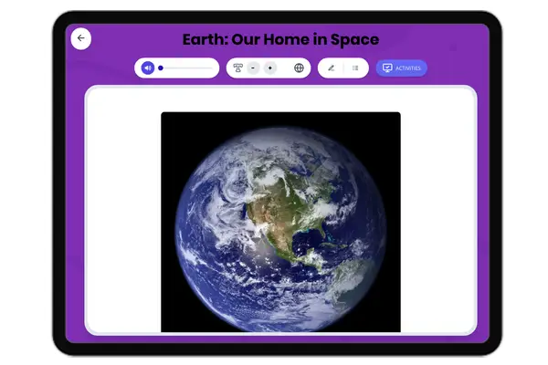 Earth: Our Home in Space - reading educational content