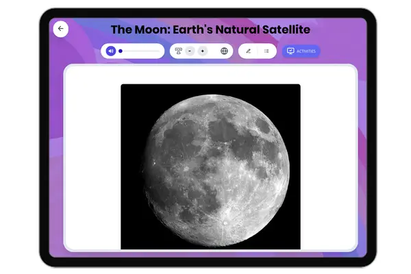 The Moon: Earth's Natural Satellite - reading educational content