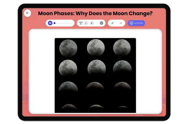 Moon Phases: Why Does the Moon Change? - reading educational content