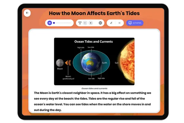 How the Moon Causes Tides - reading educational content