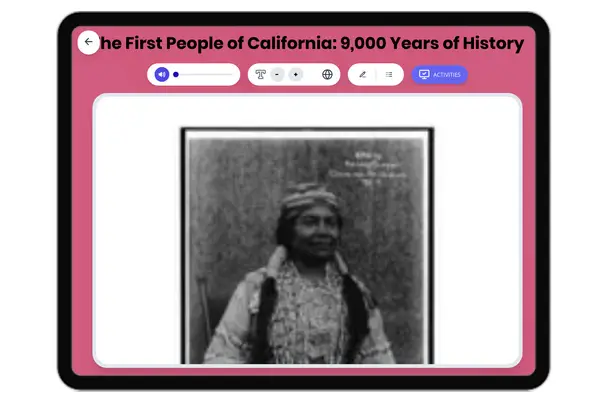 The First People of California - reading educational content