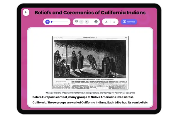 Beliefs and Ceremonies of California Indians - reading educational content