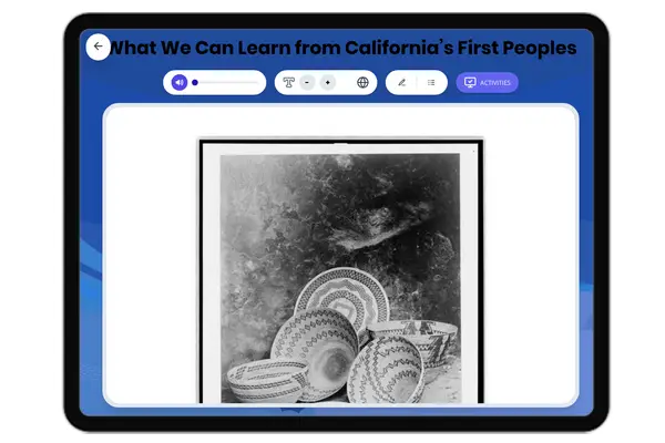 Legacy of California's First People - reading educational content