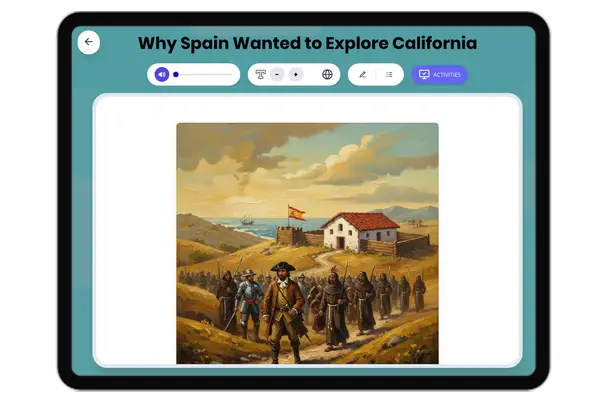 Why Spain Wanted to Explore California - reading educational content