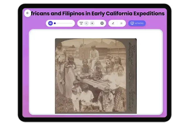 Africans and Filipinos in Early California Expeditions - reading educational content