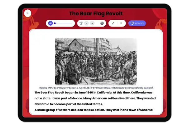 The Bear Flag Revolt - reading educational content