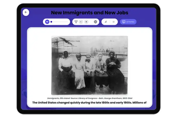New Immigrants and New Jobs - reading educational content