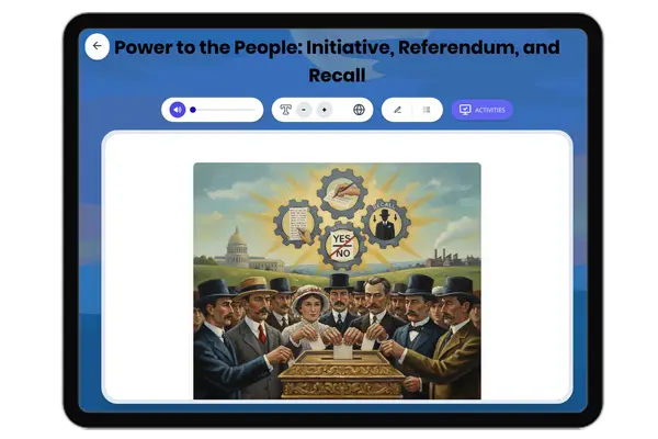 Power to the People: Initiative, Referendum, and Recall - reading educational content