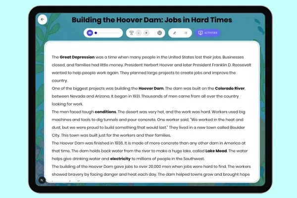 Building the Hoover Dam: Jobs in Hard Times - reading educational content