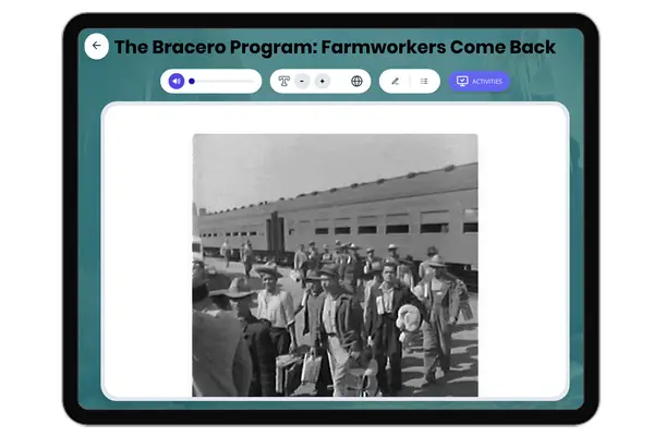 The Bracero Program: Farmworkers Come Back - reading educational content