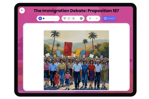 The Immigration Debate: Proposition 187 - reading educational content