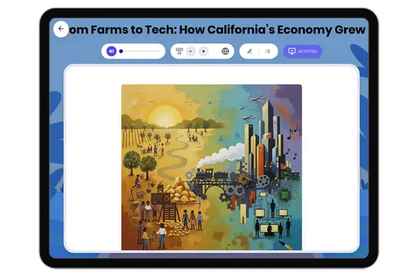 From Farms to Tech: How California’s Economy Grew - reading educational content