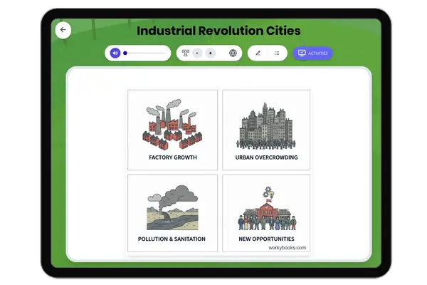Industrial Revolution Cities - reading educational content